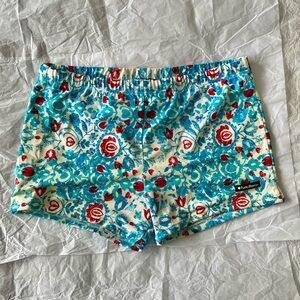 Men's Blue Floral Swim Trunks